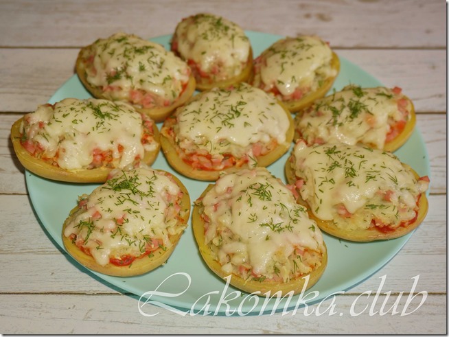 картофель фаршированный ветчиной и сыром (2)