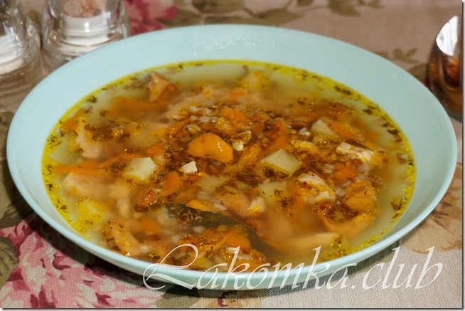 куриный суп с лисичками и гречкой (2)