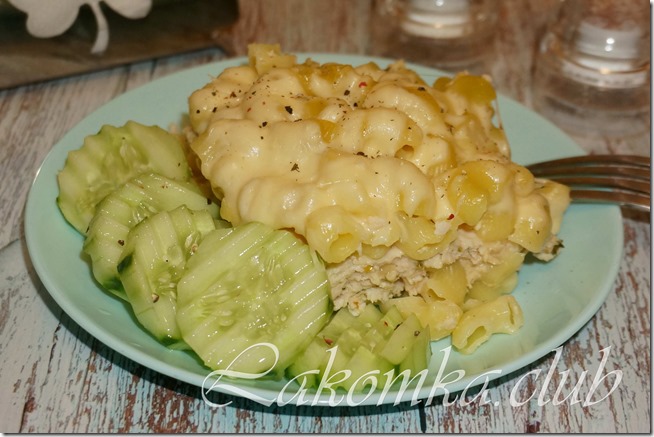 запеканка с макаронами и куриным фаршем