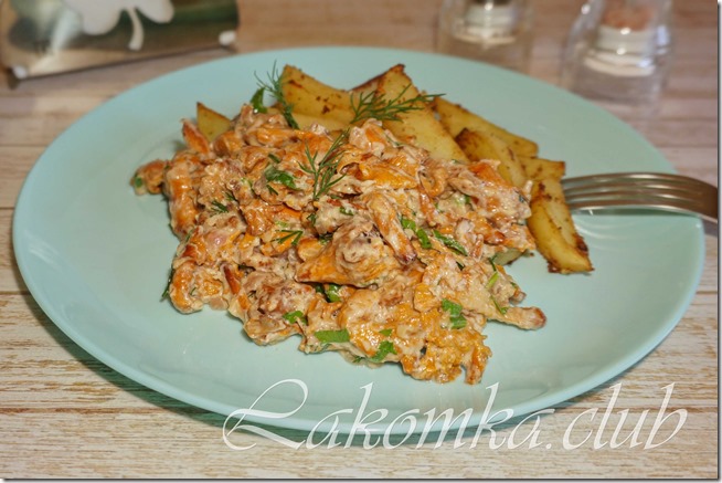 лисички жареные со сметаной и луком (2)